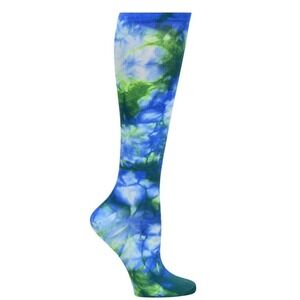 Nurse Mates Compression Trouser Socks Tie Dye Blue Green Graduated NWT